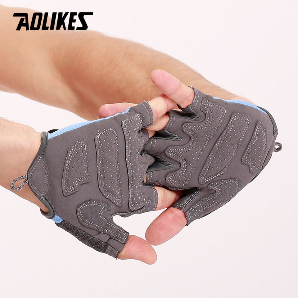 Aolikes 1 par bärbara halvfinger gymhandskar fitnesshandske unisex vuxen handled tyngdlyftningsutrustning träning för män kvinnor