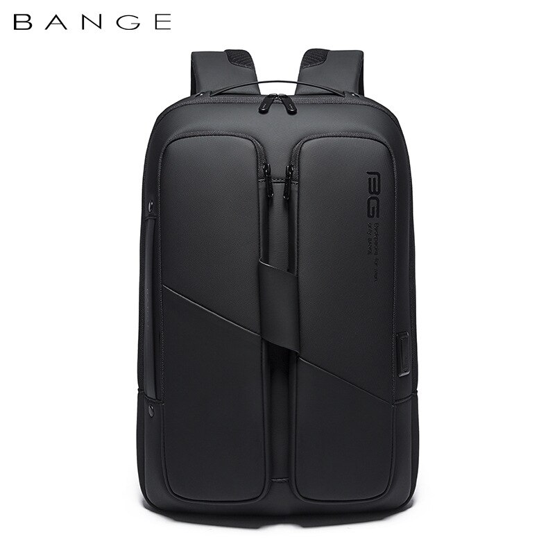 BANGE Men Anti Theft Waterproof Laptop Backpack 15.6 Inch Daily Work Business Backpack School back pack mochila for Men: Black