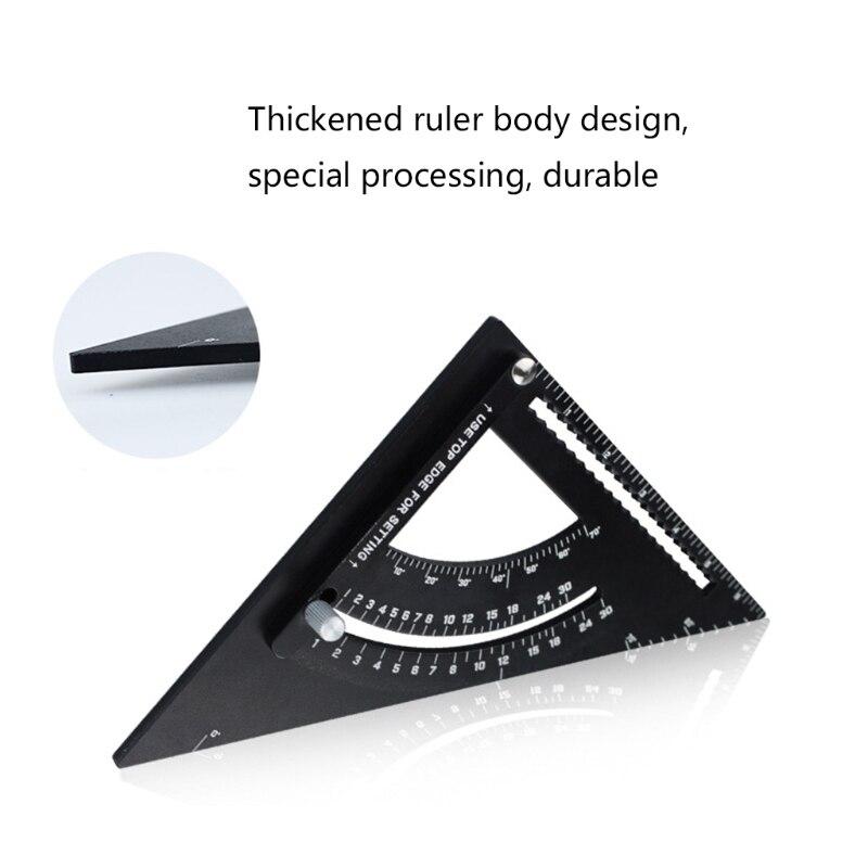 45+90 Degree WoodWorking Ruler Triangle Rule Thickening Angle Rule Carpenter Measuring Measure Tool with Gauge and Ruler