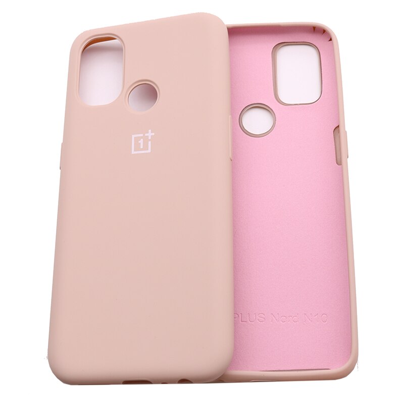 Oneplus-funda de silicona líquida para One plus Nord N10, carcasa trasera suave y fina, Original: Oneplus Nord 100 / Pink