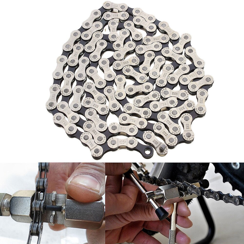 For Road Bike Bicycle Bicycle Chain Silver With 116 Outdoor Compatibility IG51 Portable For 18/21/24 Speed Bicycle