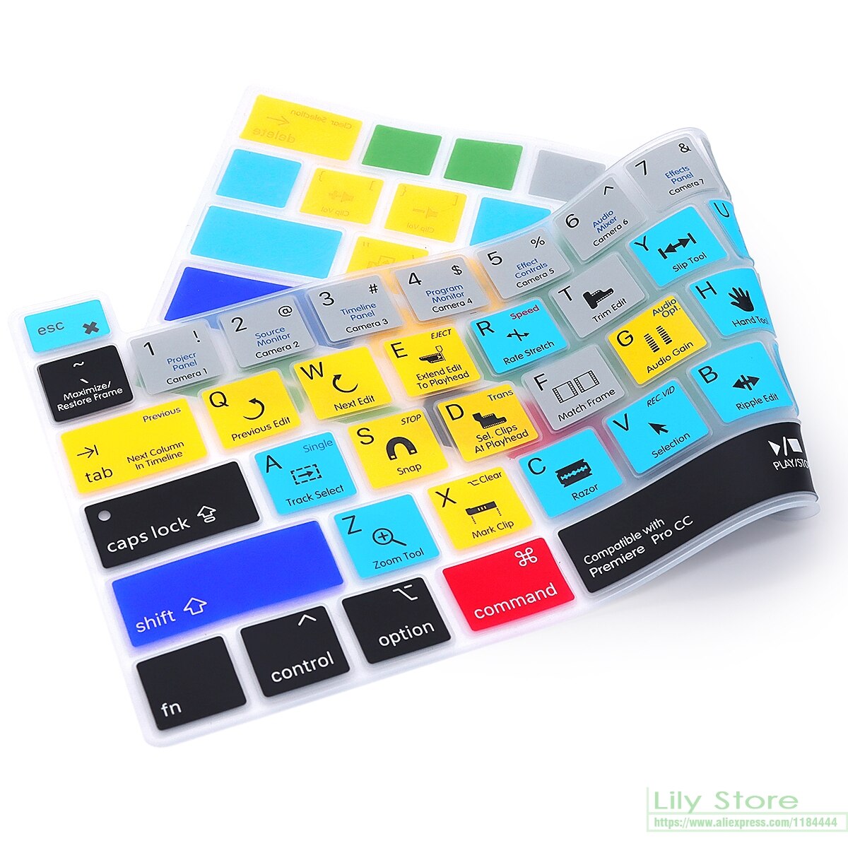 for MacBook Pro 16 A2141 for MacBook Pro 13.3 inch M1 A2338 A2251 A2289 Premiere Pro CC Shortcut Hotkey Keyboard Cover Skin