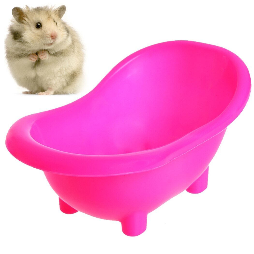 Bañera de hámster para mascotas, Mini bañera portátil para baño de mascotas, baño de arena, bañera de plástico para jerbos, accesorios para Animal PEQUEÑO: Rose Red