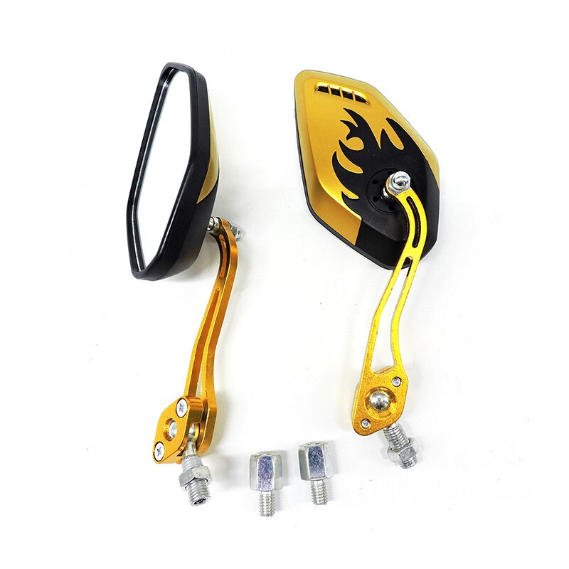 Bicicleta espejos retrovisores para manillar Universal de Scooter de motocicleta MTB Ciclismo de Carretera vista trasera bicicleta Flexible manejar espejos retrovisores: Golden