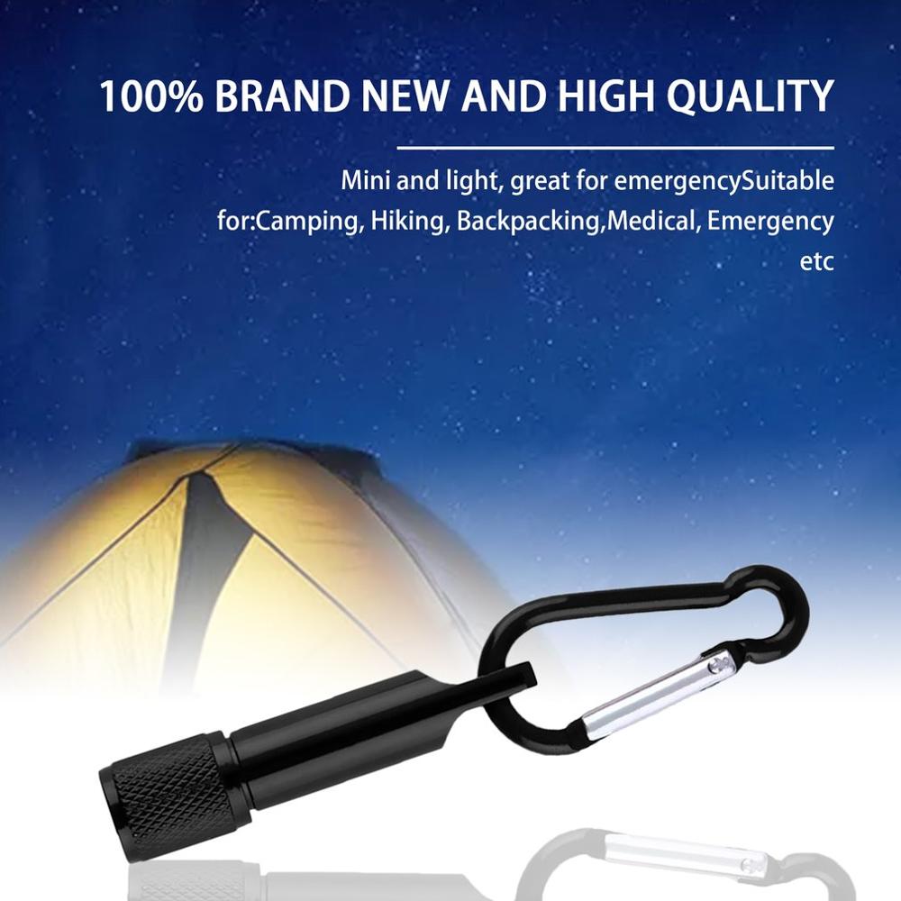 Bærbar mini lommelygte nøglering krog lampe lys lomme camping lommelygte aluminium nøglering lommelygte