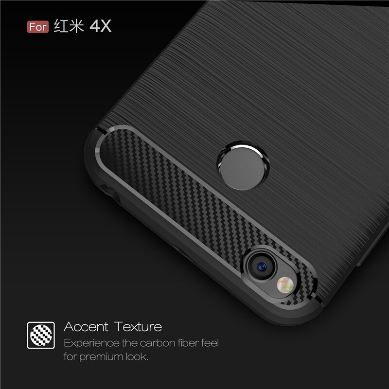 Voor Xiaomi Redmi 4X Case Bumper antiklopmiddelen Soft TPU Silicon Cover Carbon Fiber Armor Case Cover Voor Xiaomi redmi 4X Pro