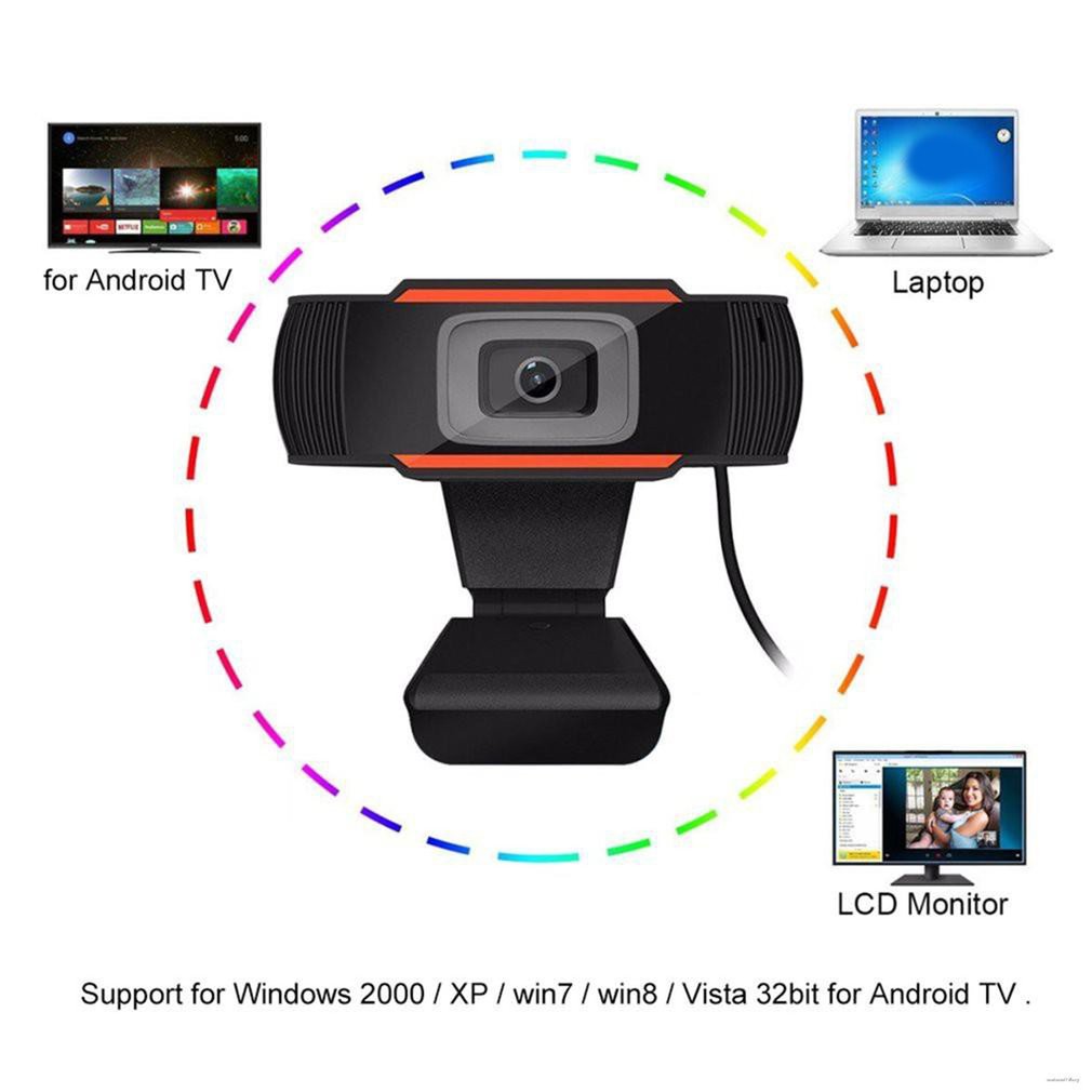 1080P HD Webcam with Mic Rotatable PC Desktop Web Camera Cam Mini Computer WebCamera Cam Video Recording Work In Stock