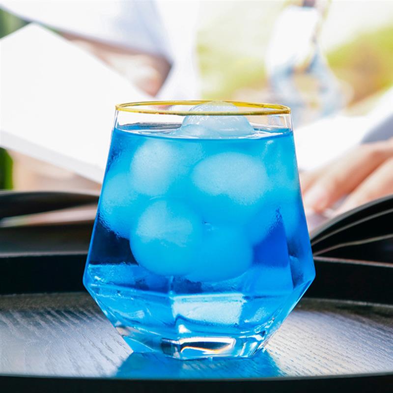 Geometric hexagonal glass drinking water glass transparent reusable wine glass juice beer glass