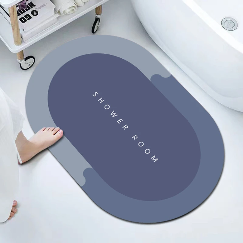 Diatomeeënaarde badmat Rubber Antislip Sneldrogend Superabsorberend Badmat Douchemat - Dunne badmatten voor badkamervloer: WHITE / 400MMx600MM