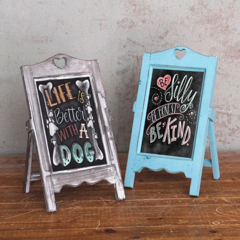 Wooden Blackboard Desktop Memo Message Letter Chalk Board With Easel Office Classroom Restaurant Store Supplier