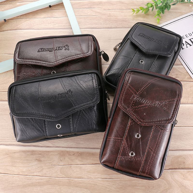 Mannen Vintage Lederen Heuptas Telefoon Pouch Sport Riem Hip Belt Loop Holster Portemonnee Carry Case Purse