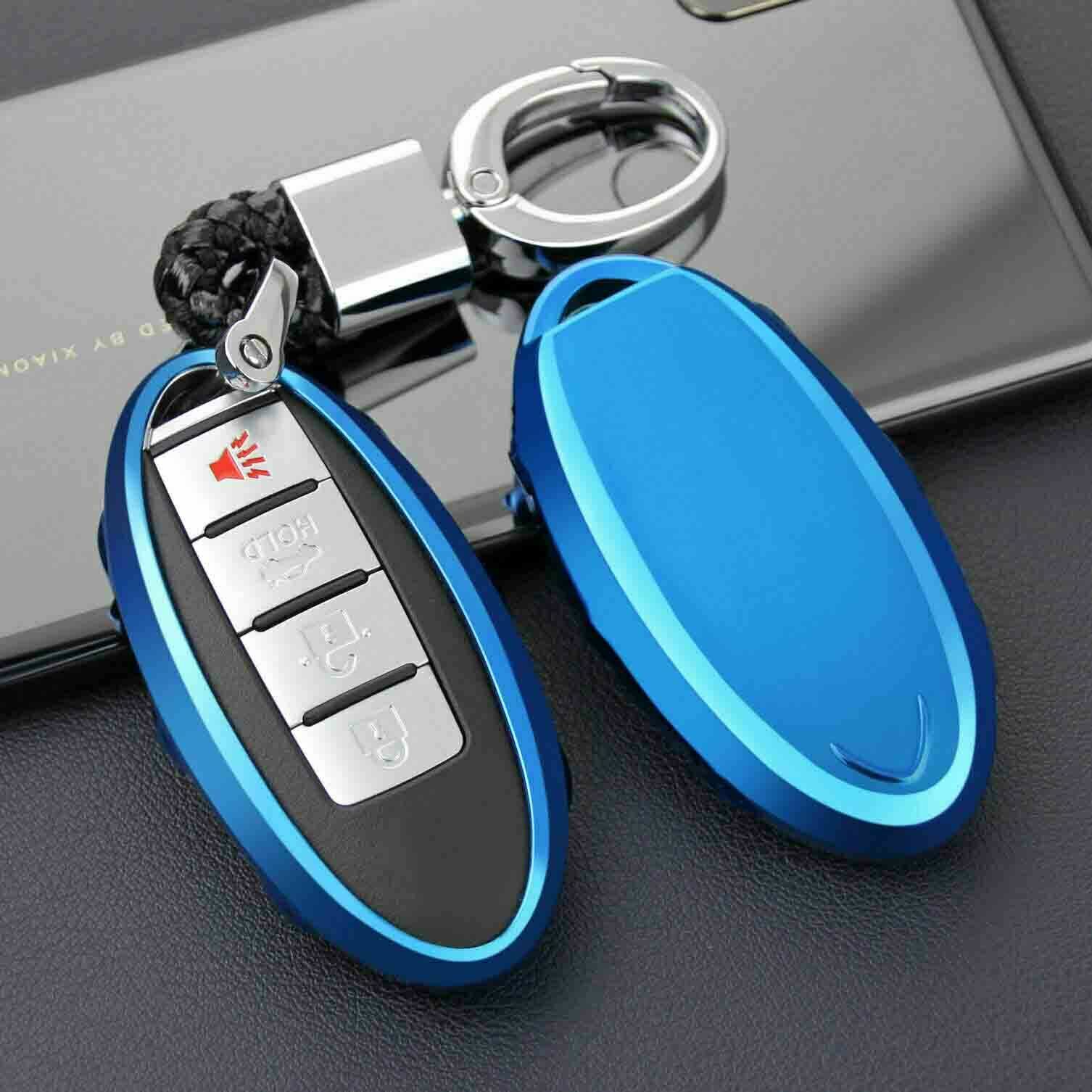 TPU Remote Car Key Case Cover Keychain Fob For Nissan-Infiniti Ring Fob Keyless Entry Smart Key Fob 4-key Key Shell