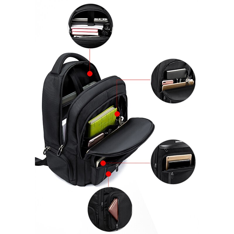Mannen Rugzak Zakelijke Tas Student Schooltas Mannen Rugzak Anti-Diefstal Borstel Computer