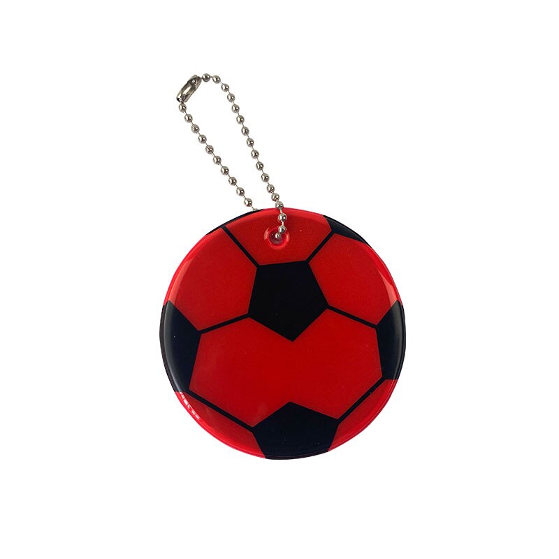 6 Cm Voetbal Sleutelhangers Reflecterende Sleutelhanger Reflector Tas Hanger Accessoires Hoge Zichtbaarheid Verkeer Zichtbaar Veiligheid: big red