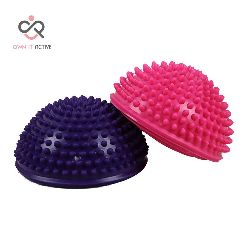 Purple PVC Inflatable Yoga Ball Massage Point Half Fitball Balance Trainer Stabilizer GYM Pilates Fitness Balancing Bosu Ball 22