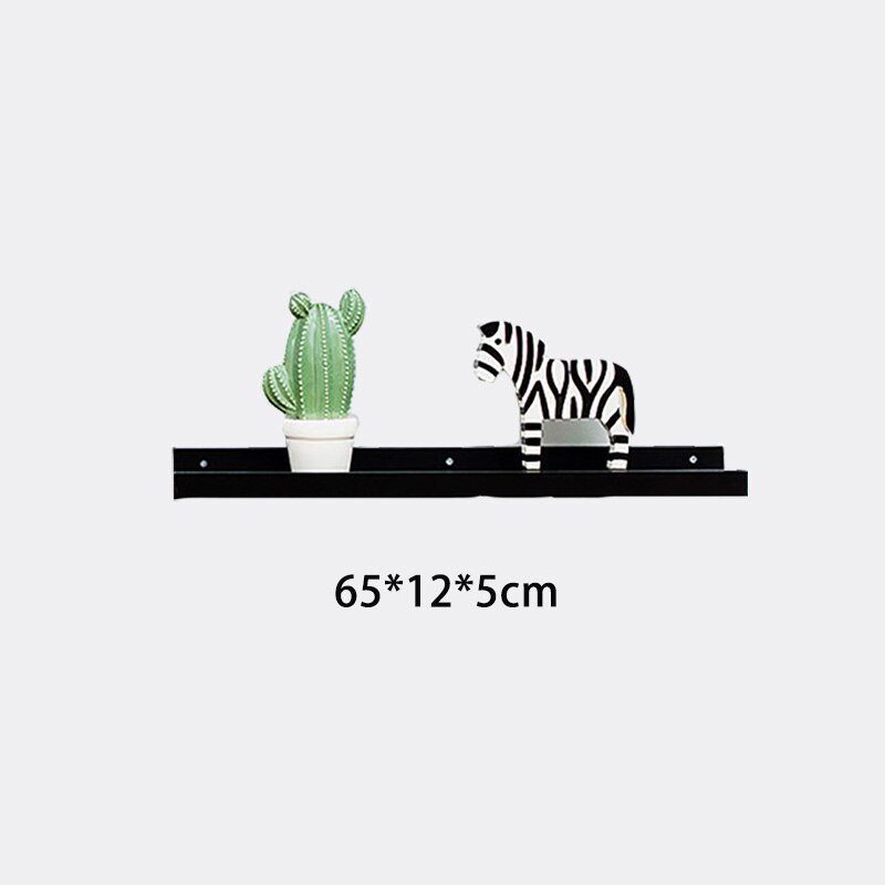 Estante de madera de estilo nórdico para pared estantes flotantes, bandejas, estantes colgantes de pared de TV, estantería de madera moderna para decoración del hogar: Black 65x12x5cm