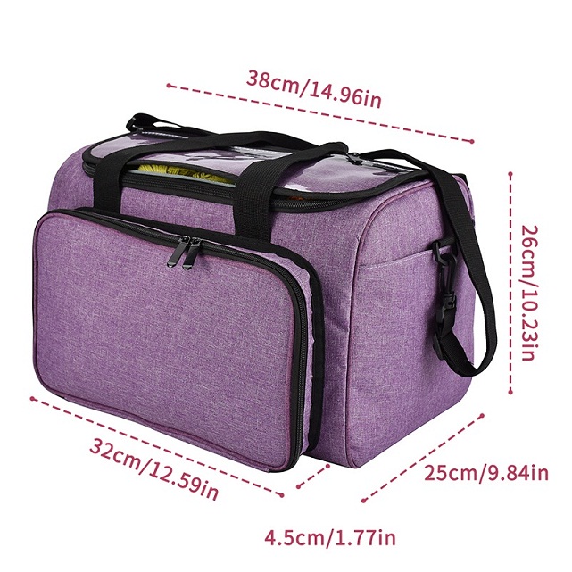 Knitting Organization Crochet Hooks Thread Yarn Storage Bag DIY Organizer Holder DIY Apparel Travel Yarn Holder Tote: Purple