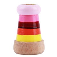 Cute Wood Magical Mini Kaleidoscope Bee Eye Effect Polygon Prism Children Toy Special For Children Over 2 Years: pink