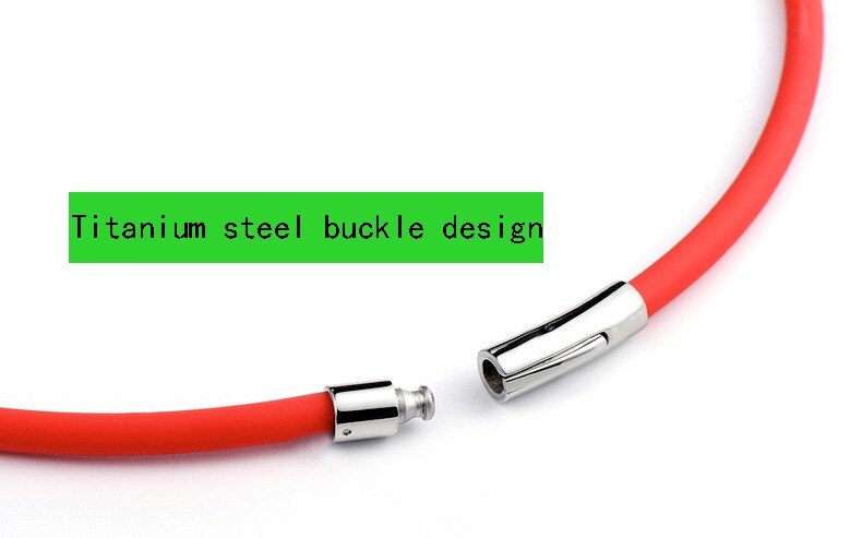 Nieuw type van comfortabele siliconen energie ketting, roestvrij stalen gesp, germanium titanium siliconen Ketting