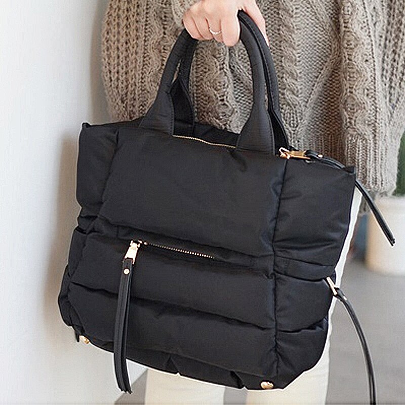 2020 novo inverno espaço de algodão bolsa feminina casual totes saco para baixo pena acolchoado senhora ombro saco sac a mian crossbody