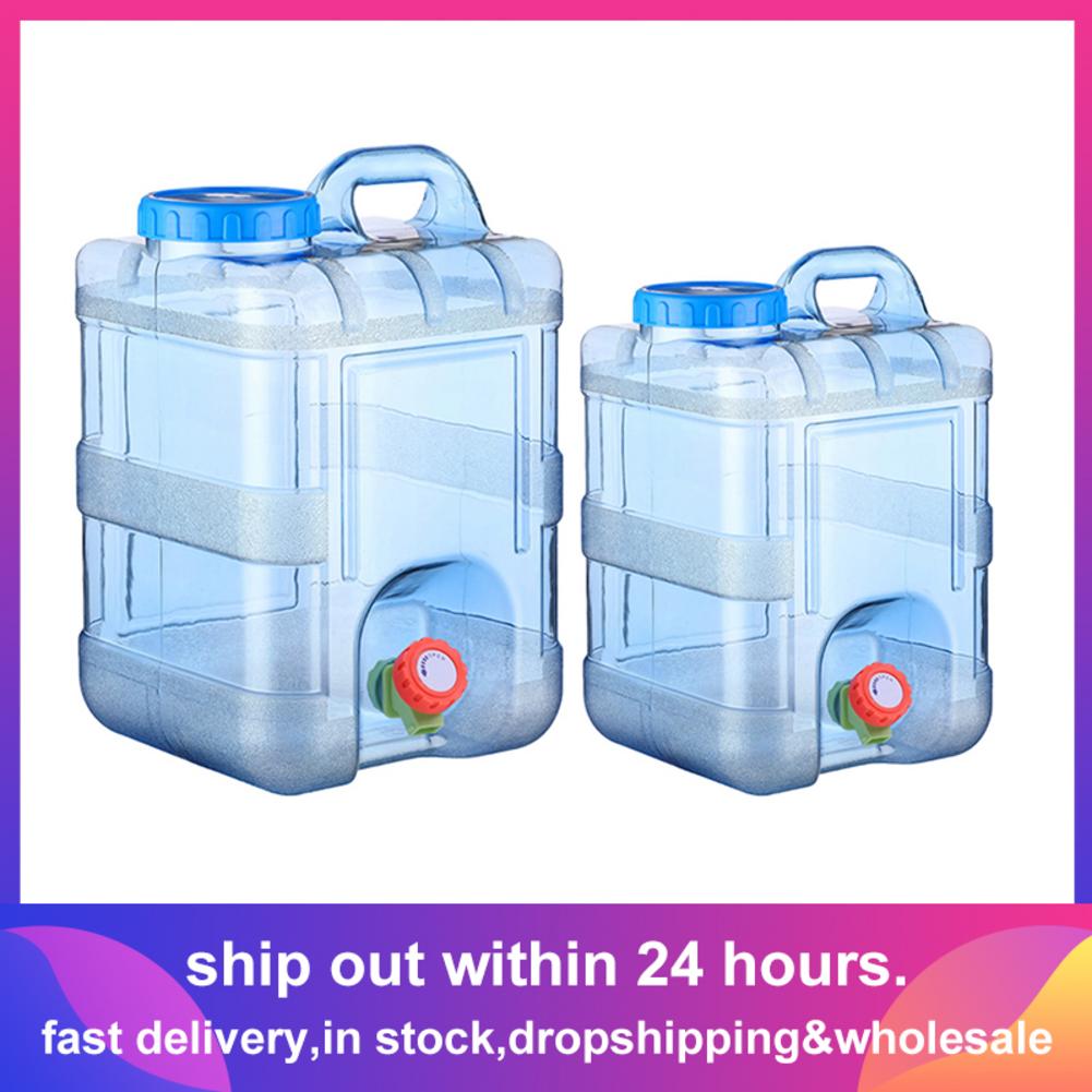 15L 20L Pure Water Plastic Bucket Home Water Storage Container With Lid Car Self-driving Tour with Faucet Mineral Water Barrel