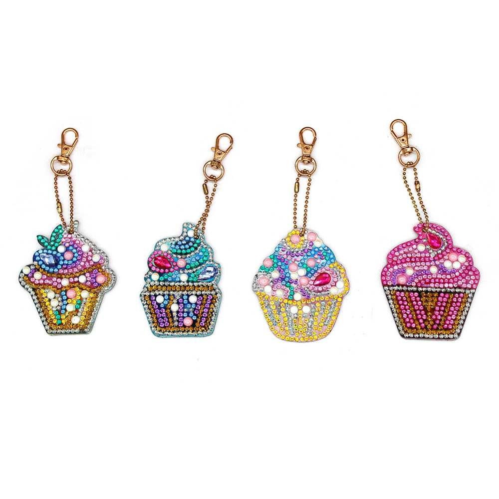 4/10 Pcs Kerstboom Sneeuwpop Sleutelhanger Diamant Schilderij Vrouwen Tas Sleutelhanger Hanger Speciale Vorm Kerstboom Hanger: 04