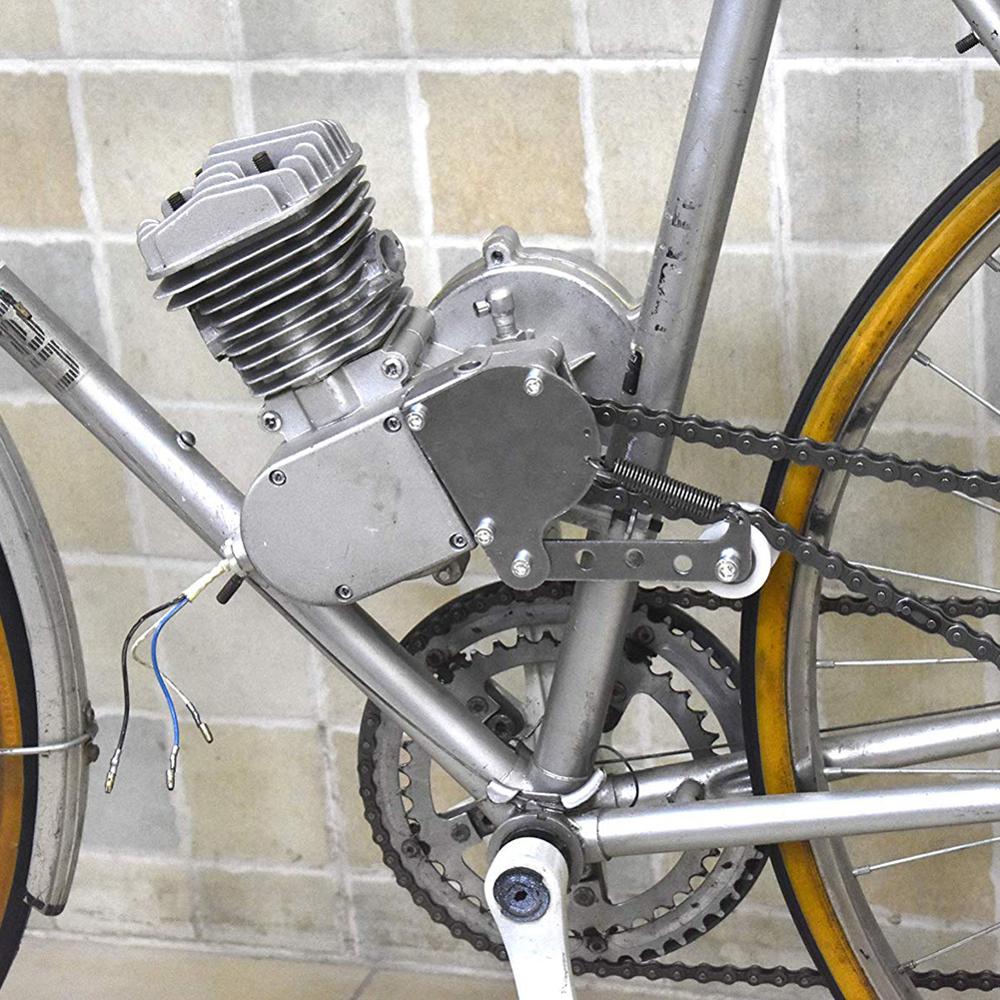 , tensor de cadena con resorte compatible con motor motorizado plateado de 49 CC, 50 cc, 66 CC y 80cc