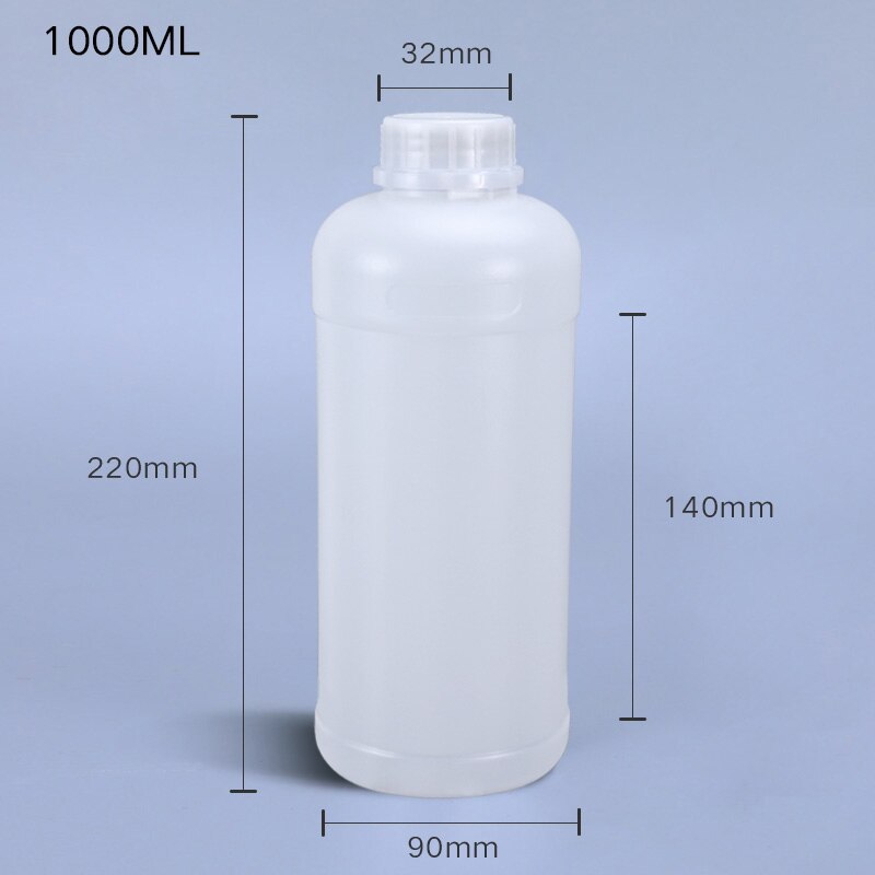Round Plastic bottle with Lid Empty storage container for Disinfection Alcohol Food Grade HDPE material 1PCS: 1000ml translucent