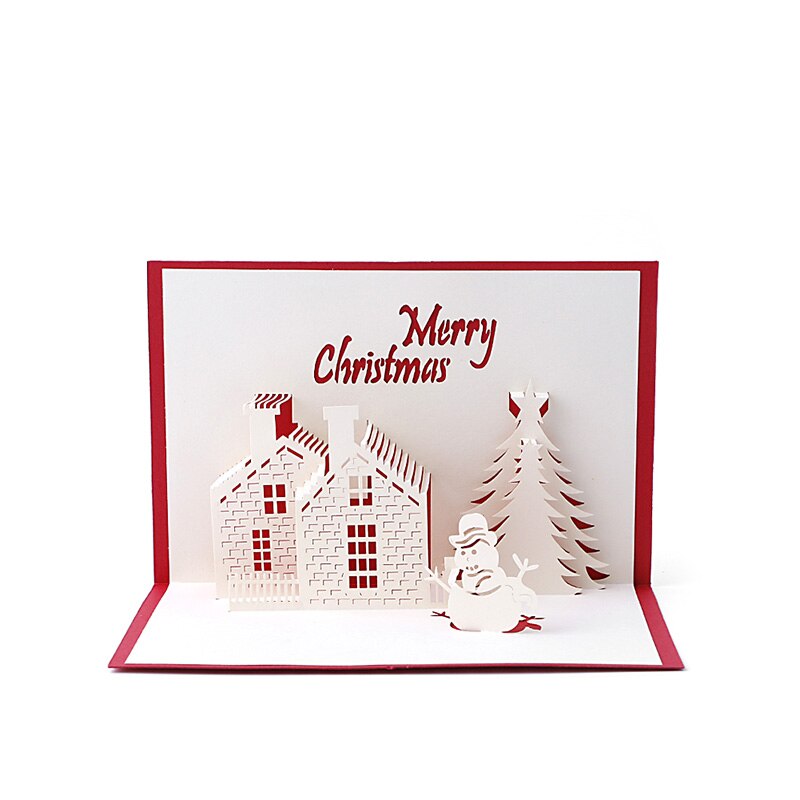 1PC Snowman Handmade 3D Pop Up Greeting Cards Christmas for Year decoration