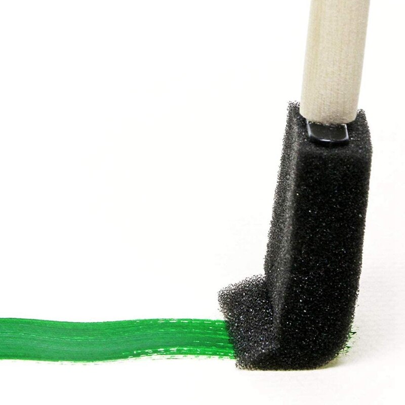 100Pcs Foam Brush,Sponge Wood Handle Paint Brush,Foam Paint Brushes,1inch Foam Brush Painting Set for Acrylics,Crafts