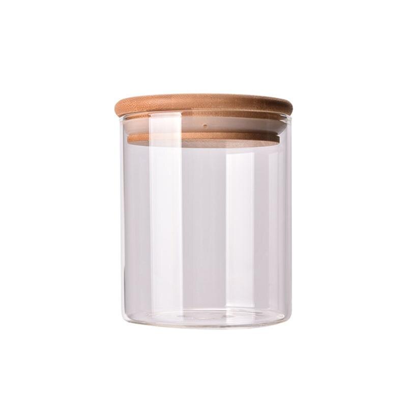 Klar glasskrukke forseglet beholder matoppbevaringsbeholder til løs te kaffebønne sukker salt: 380ml