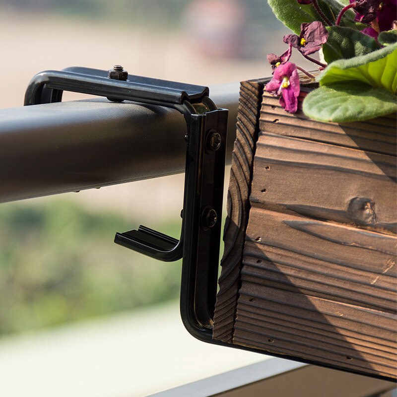 1 Pair Wall Hanging Flower Pot Holder Multifunction Balcony Planter Brackets Stand Fence Rail Plant Bracket For Garden Apartment