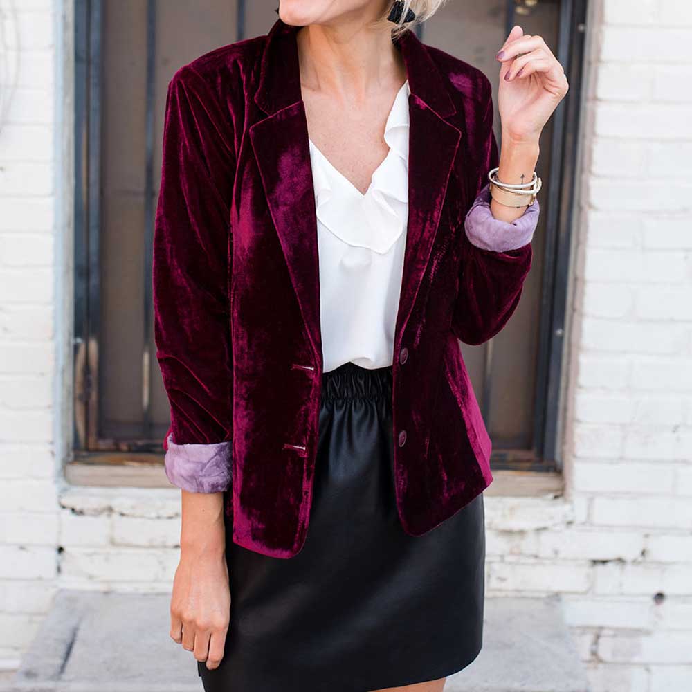 Chaqueta informal de terciopelo para mujer, chaqueta de manga larga con botones para oficina, coreana, WDC9740