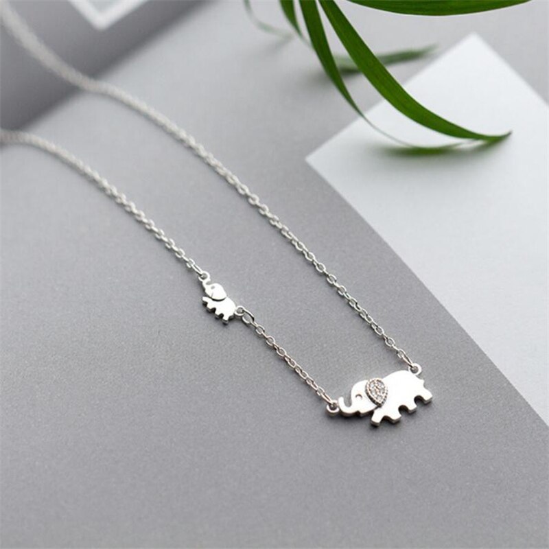 Olifant Leuke Korte Sleutelbeen Ketting Hanger Retro 925 Sterling Zilver Temperament Vrouwelijke Ketting SNE146