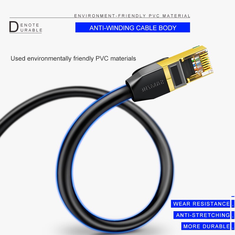 Cat7 Ethernet Cable Patch Cable SFTP Lan Cable for RJ45 Computer,Networking Cords Cat6 Compatible Patch Cord for Modem Router