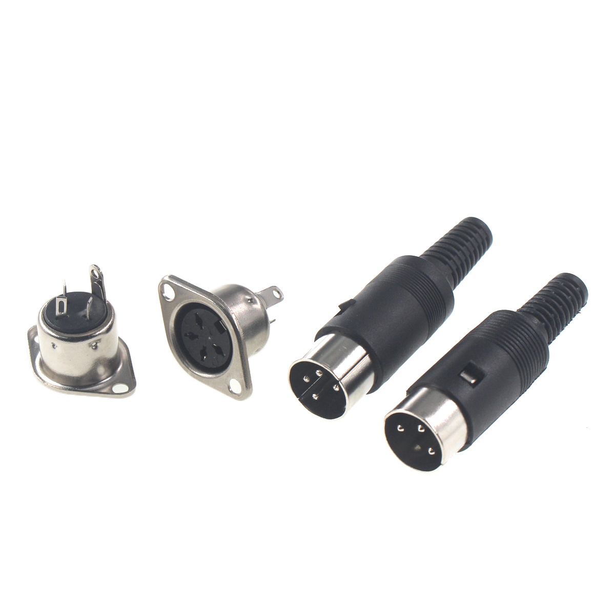 10PCS 5SETS DIN Audio Adapter 3 4 5 6 7 8 Pin DIN Male Plug Plastic Handle Female Socket Hulled Panel Mount Chassis Connector