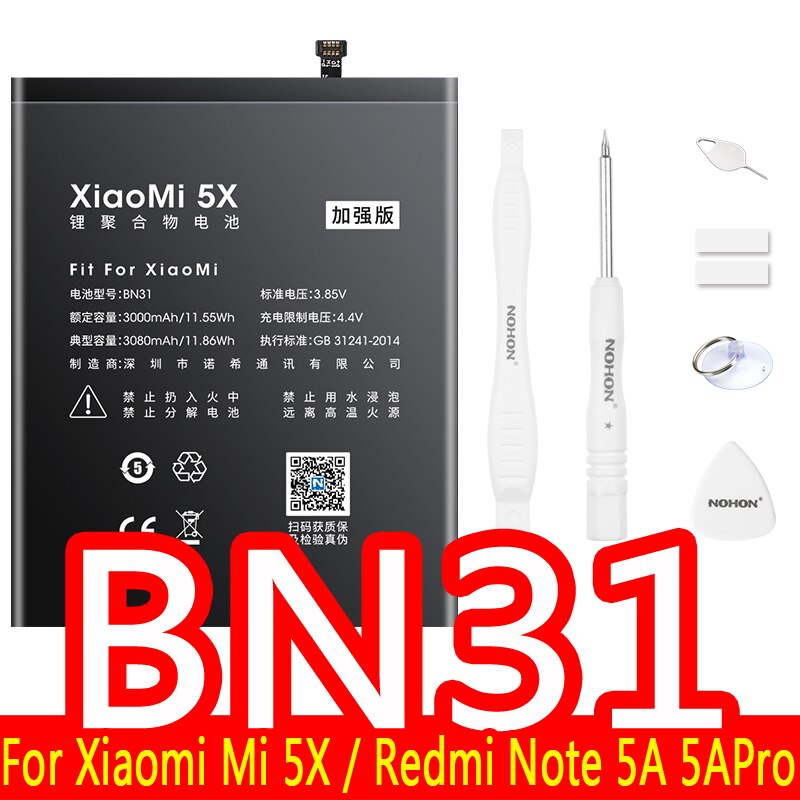 NOHON-batería BM4E BM3B BM3E BM3L BM3M BM4Q BM22 BM36 BM39 BM46 BM47 BN31 BN41 BN43 BN45 BN4A para Xiaomi Mi POCOPHONE F1 F2 Pro: BN31