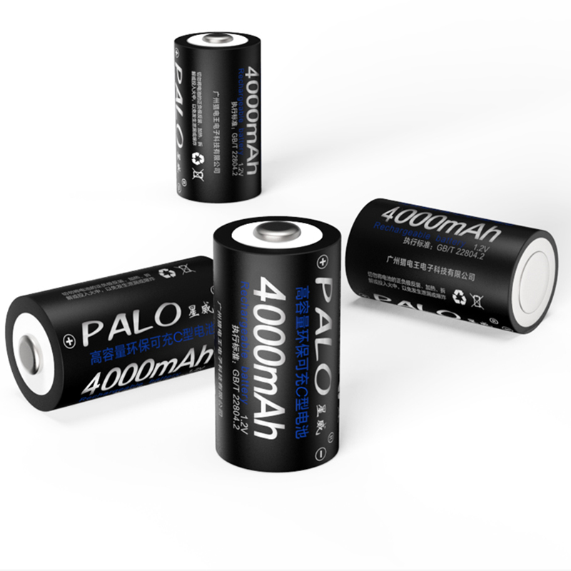 PALO 1-12 Uds tamaño C batería recargable tipo C LR14 batería 1,2 V NI-MH recargable C batería 4000mAh baja autodescarga
