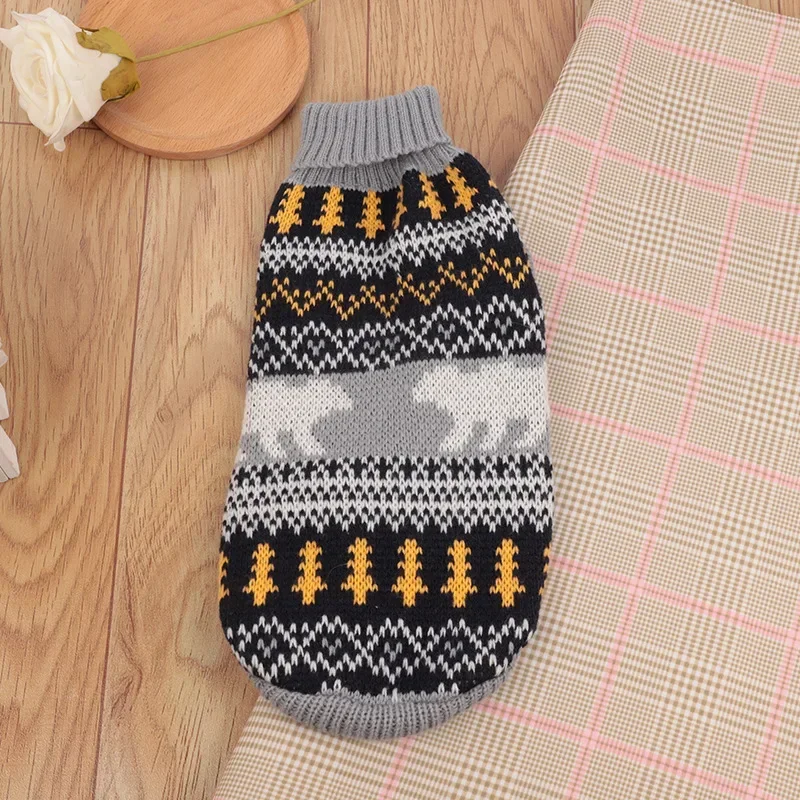 S-2XL col roulé chat pull tricoté pull chat pull de noël pour chats petits chiens hiver Sphinx chat vêtements Costumes pour animaux de compagnie: XL / YELLOW