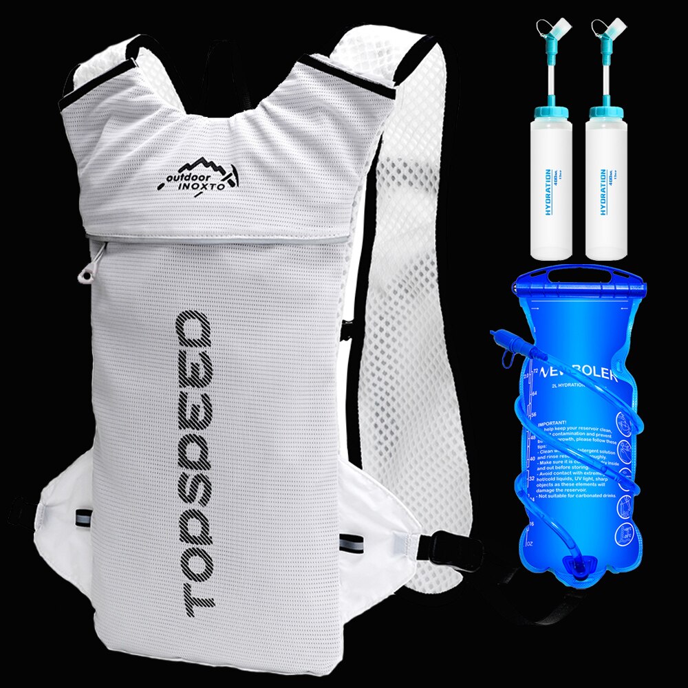 Pfad Laufen-5L Ultraleicht Rucksack Trink Joggen Weste Marathon- Fahrrad Wasser 400ml Flasche 2L Wasser Tasche