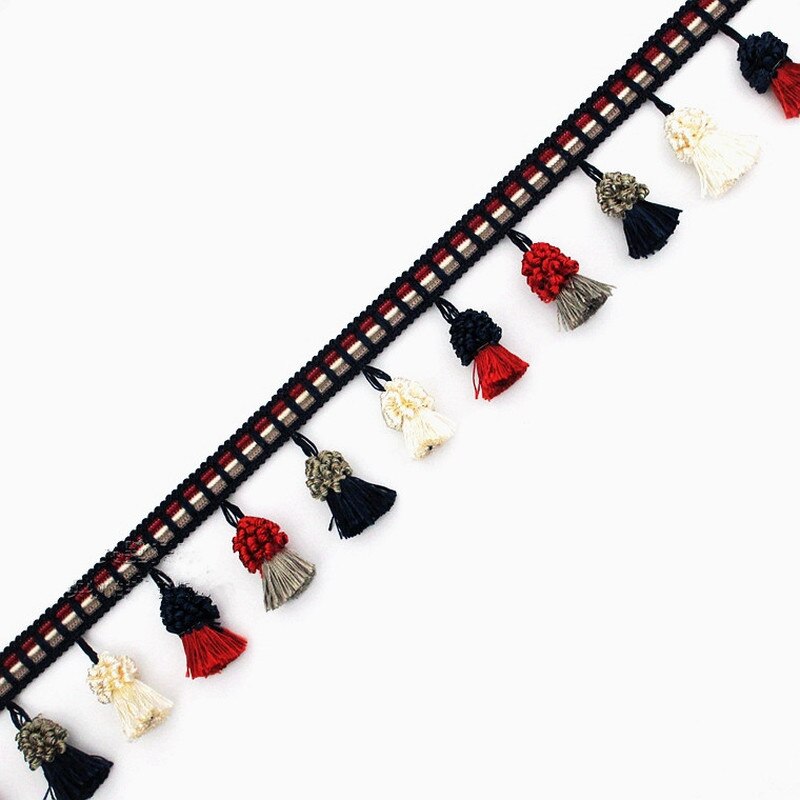 Borla de flecos de algodón de 1 metro y 7cm, cinta decorativa para borde de encaje, costura artesanal, cortina de ropa bordada, adornos de apliques