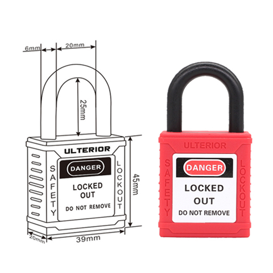 Loto lockout industriële beveiliging hangslot 25mm nylon beugel geschikt voor toepassingen industrialesy electricas lockout tagout