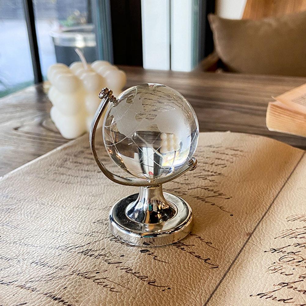 Round Earth Globe Convenient Crystal World Map Funny Miniature World Globe
