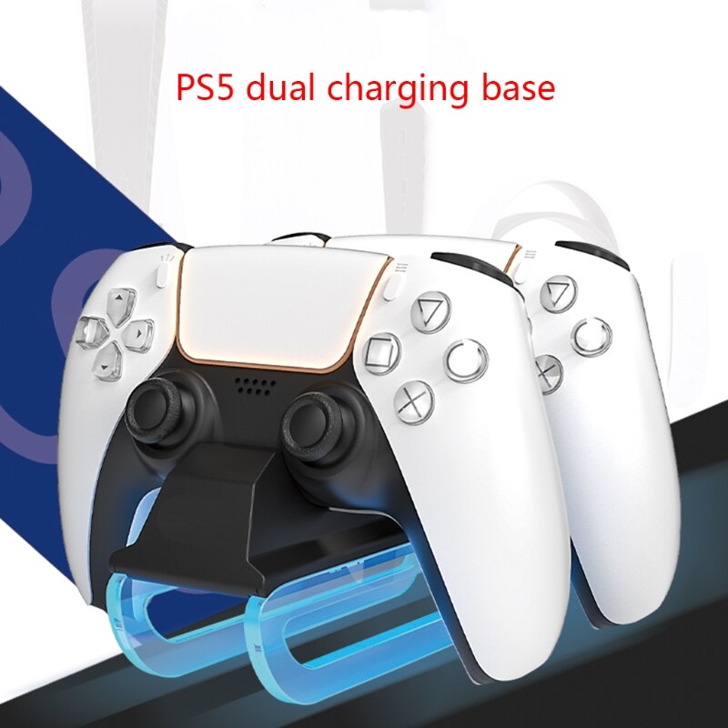 Dualsense Dock Cradle Laadstation Compatibel W/PS5 Draadloze Controller Dual Charger Met Led Indicator Usb Lading