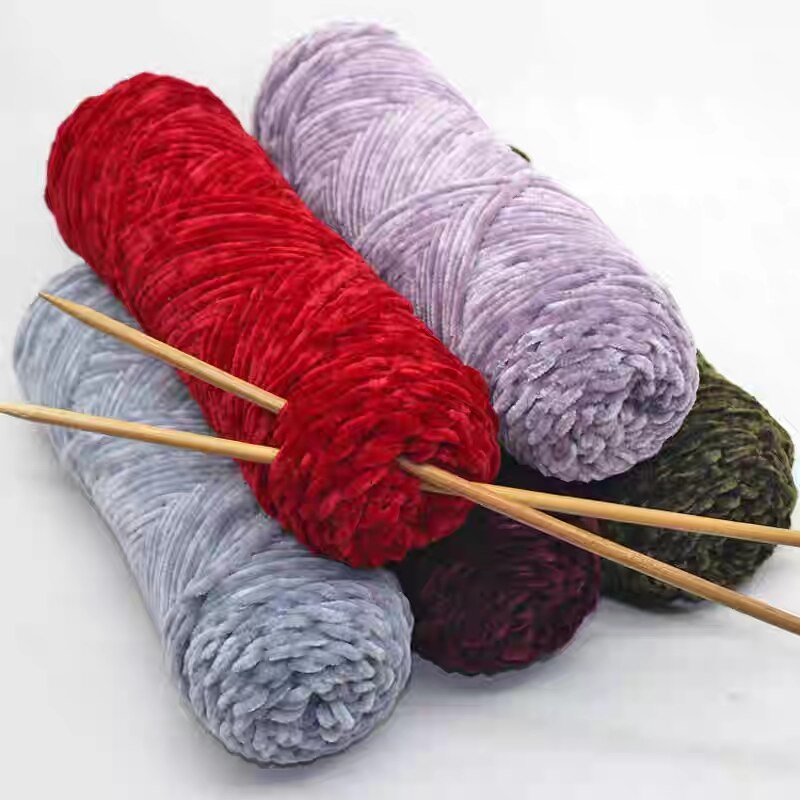 100g Chenille Yarn for Hand Knitting Toys Crochet Plush Threads Woolen Yarn Sewing Ball of Wool Knit DIY