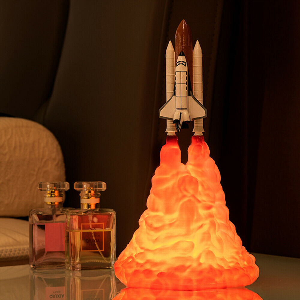 1Pc 3D Print Space Shuttle Rocket Nachtlampje Led Tafel Bureaulamp Room Decor Huishoudelijke Decoraties