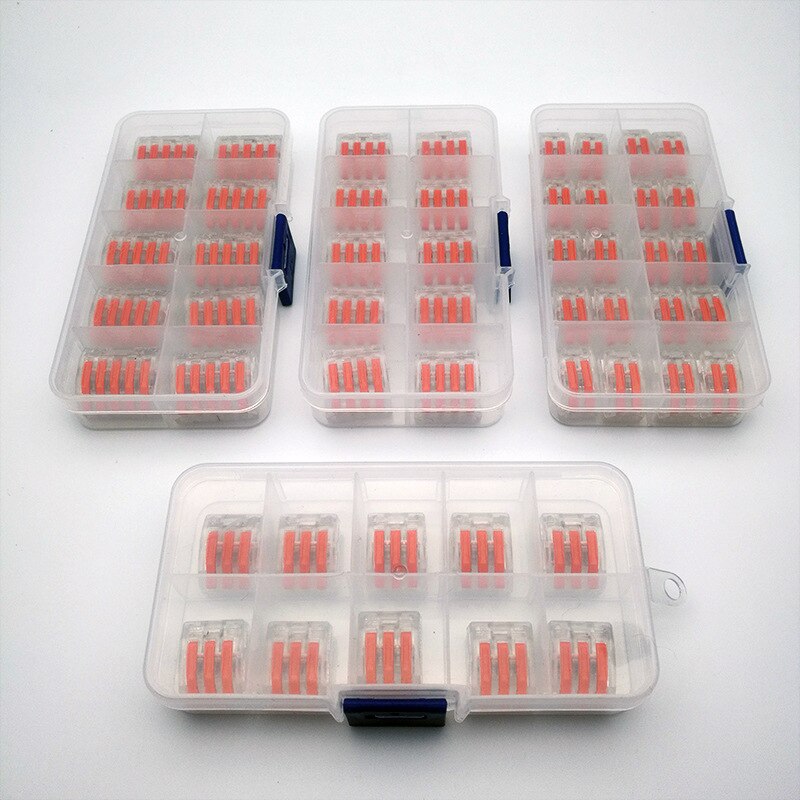 60pcs Electrical Wiring Terminals Cage Spring Universal Fast Terminal Household Connectors Block Plastic Cn(origin) 60PCT AC/DC