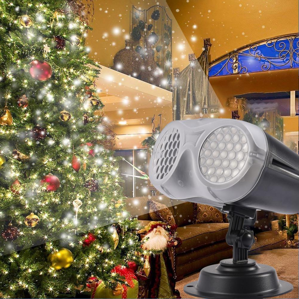 Kerst Led Projector Licht Waterdichte Afstandsbediening Sneeuwvlok Projectie Lamp Voor Indoor Outdoor Party Decor
