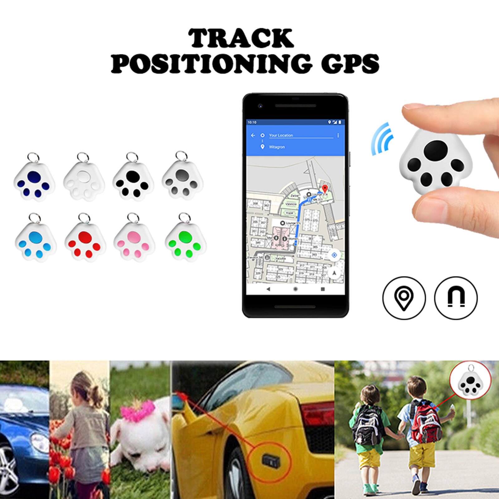 Gps Huisdier Kat Hond Positie Mini Smart Activiteit Trackers Voor Kind Oude Man Anti-verloren Waterdichte Bluetooth Locator Accessoires