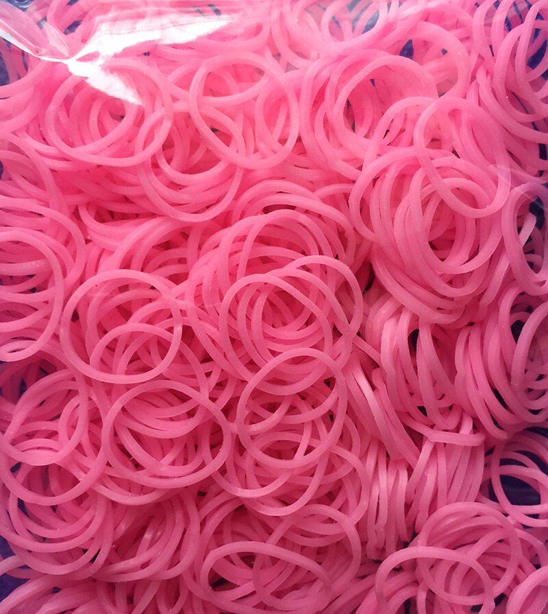 300 Rainbow Rubber Band For Bracelets Necklaces DIY Jewelry Making Handmade Colorful Loom Rubber Bands Accessorie Children: Jelly pink